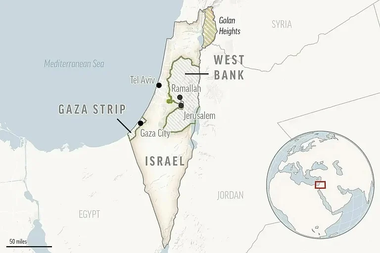 Map of Israel and Palestine | - | Photo: AP